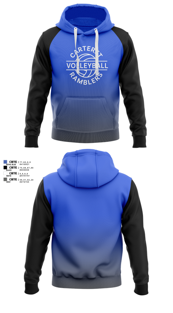 Hoodie, Carteret Ramblers Volleyball, Women's Volleyball, Teamtime, Team time, sublimation, custom sports apparel, team uniforms, spirit wear, spiritwear, sports uniforms, custom shirts, team store, custom team store, fundraiser sports, apparel fundraiser