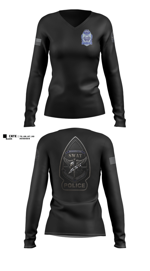 Womens Long Sleeve Vneck Shirt, Franklin Police K9, Police, Teamtime, Team time, sublimation, custom sports apparel, team uniforms, spirit wear, spiritwear, sports uniforms, custom shirts, team store, custom team store, fundraiser sports, apparel fundraiser
