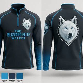 Quarter Zip Jacket, FBC Blizzard Elite Wolves, Women's Basketball, Teamtime, Team time, sublimation, custom sports apparel, team uniforms, spirit wear, spiritwear, sports uniforms, custom shirts, team store, custom team store, fundraiser sports, apparel fundraiser
