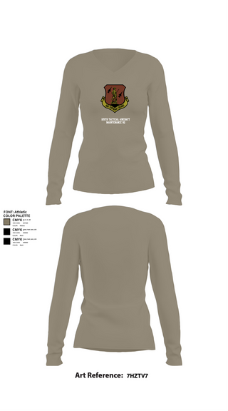 Womens Long Sleeve Vneck Shirt, 125th Tactical Aircraft Maintenance SQ, , Teamtime, Team time, sublimation, custom sports apparel, team uniforms, spirit wear, spiritwear, sports uniforms, custom shirts, team store, custom team store, fundraiser sports, apparel fundraiser