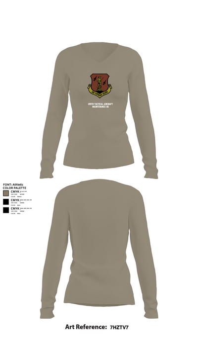 125th Tactical Aircraft Maintenance SQ 70898638 Women's Long Sleeve V-neck Shirt - 59