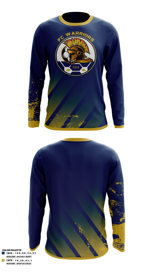 Long Sleeve Performance Shirt, FC Warriors, Men's Soccer, Teamtime, Team time, sublimation, custom sports apparel, team uniforms, spirit wear, spiritwear, sports uniforms, custom shirts, team store, custom team store, fundraiser sports, apparel fundraiser