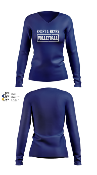 Womens Long Sleeve Vneck Shirt, Emory & Henry Volleyball, Women's Volleyball, Teamtime, Team time, sublimation, custom sports apparel, team uniforms, spirit wear, spiritwear, sports uniforms, custom shirts, team store, custom team store, fundraiser sports, apparel fundraiser