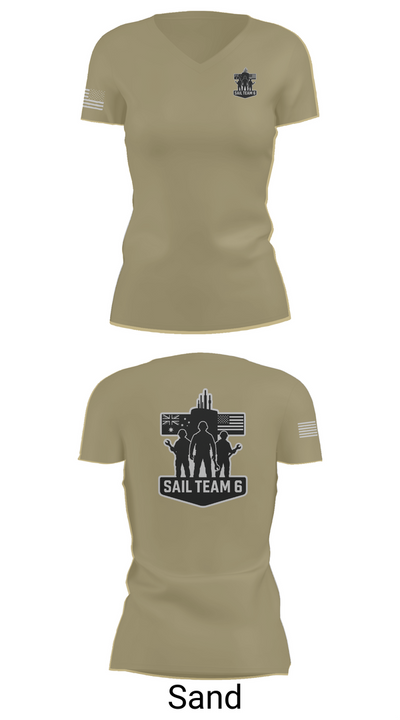Sail team 6 28462926 Women's Short Sleeve V-neck Shirt - 84