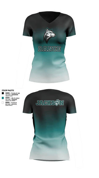 Womens Short Sleeve Vneck Shirt, Jackson Dance, Cheer, Teamtime, Team time, sublimation, custom sports apparel, team uniforms, spirit wear, spiritwear, sports uniforms, custom shirts, team store, custom team store, fundraiser sports, apparel fundraiser