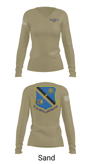 Womens Long Sleeve Vneck Shirt, 93rd AGOW, , Teamtime, Team time, sublimation, custom sports apparel, team uniforms, spirit wear, spiritwear, sports uniforms, custom shirts, team store, custom team store, fundraiser sports, apparel fundraiser