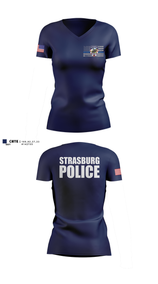 Womens Short Sleeve Vneck Shirt, Strasburg Police, Police, Teamtime, Team time, sublimation, custom sports apparel, team uniforms, spirit wear, spiritwear, sports uniforms, custom shirts, team store, custom team store, fundraiser sports, apparel fundraiser