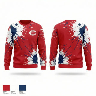 Crew Neck Sweatshirt, WYCO 307 Reds, Baseball, Teamtime, Team time, sublimation, custom sports apparel, team uniforms, spirit wear, spiritwear, sports uniforms, custom shirts, team store, custom team store, fundraiser sports, apparel fundraiser