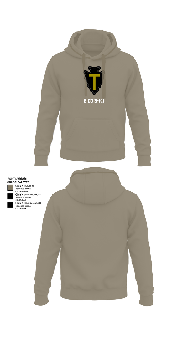 Hoodie, B CO 3-141, Army, Teamtime, Team time, sublimation, custom sports apparel, team uniforms, spirit wear, spiritwear, sports uniforms, custom shirts, team store, custom team store, fundraiser sports, apparel fundraiser