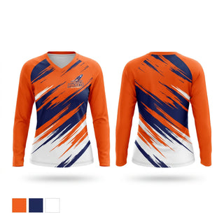 Womens Long Sleeve Vneck Shirt, Volley Rockets, Women's Volleyball, Teamtime, Team time, sublimation, custom sports apparel, team uniforms, spirit wear, spiritwear, sports uniforms, custom shirts, team store, custom team store, fundraiser sports, apparel fundraiser