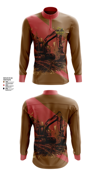 Quarter Zip Jacket, 252 EngineersWatkins Excavation, , Teamtime, Team time, sublimation, custom sports apparel, team uniforms, spirit wear, spiritwear, sports uniforms, custom shirts, team store, custom team store, fundraiser sports, apparel fundraiser