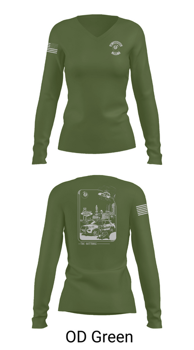 Columbus Division of Police- 8C Company 60108409 Women's Long Sleeve V-neck Shirt - 54