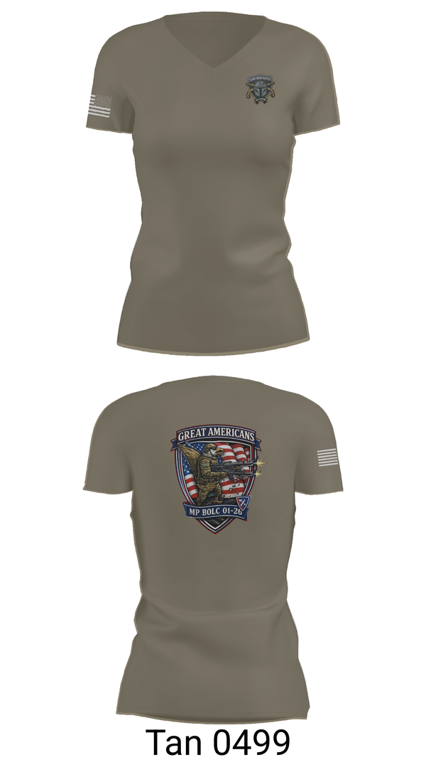 Womens Short Sleeve Vneck Shirt, 01-26 MP BOLC, Army, Teamtime, Team time, sublimation, custom sports apparel, team uniforms, spirit wear, spiritwear, sports uniforms, custom shirts, team store, custom team store, fundraiser sports, apparel fundraiser