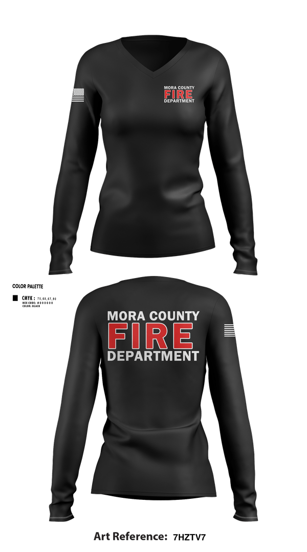 Womens Long Sleeve Vneck Shirt, Mora county fire, Fire Department, Teamtime, Team time, sublimation, custom sports apparel, team uniforms, spirit wear, spiritwear, sports uniforms, custom shirts, team store, custom team store, fundraiser sports, apparel fundraiser