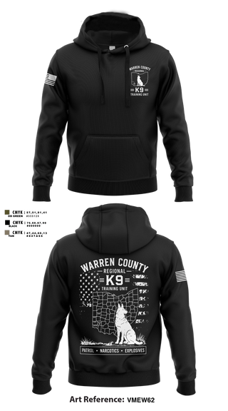 Hoodie, Warren County Sheriff’s Office K-9, Police, Teamtime, Team time, sublimation, custom sports apparel, team uniforms, spirit wear, spiritwear, sports uniforms, custom shirts, team store, custom team store, fundraiser sports, apparel fundraiser