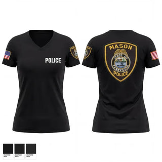 Womens Short Sleeve Vneck Shirt, Mason PD, Police, Teamtime, Team time, sublimation, custom sports apparel, team uniforms, spirit wear, spiritwear, sports uniforms, custom shirts, team store, custom team store, fundraiser sports, apparel fundraiser