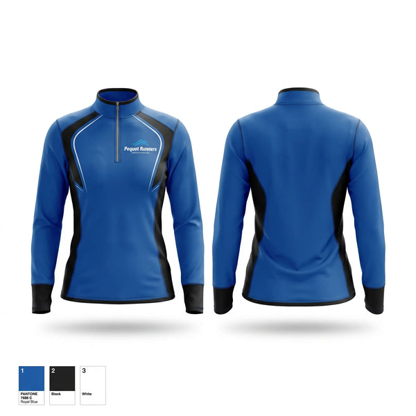 Quarter Zip Jacket, Pequot Running Club, Spirit Store, Teamtime, Team time, sublimation, custom sports apparel, team uniforms, spirit wear, spiritwear, sports uniforms, custom shirts, team store, custom team store, fundraiser sports, apparel fundraiser