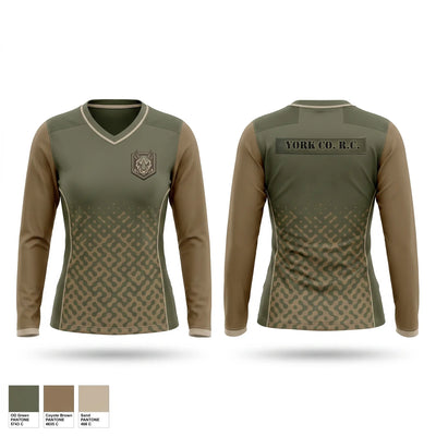 York County Rhinos Women's Long Sleeve V-neck Shirt - 1