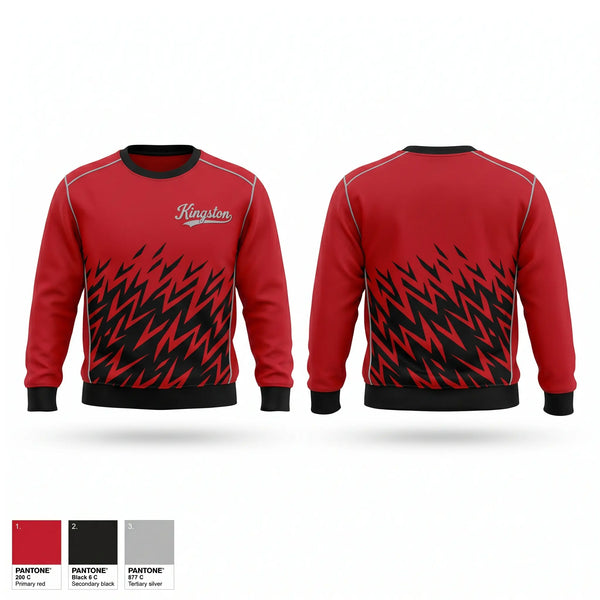 Crew Neck Sweatshirt, Kingston Redskins, Baseball, Teamtime, Team time, sublimation, custom sports apparel, team uniforms, spirit wear, spiritwear, sports uniforms, custom shirts, team store, custom team store, fundraiser sports, apparel fundraiser