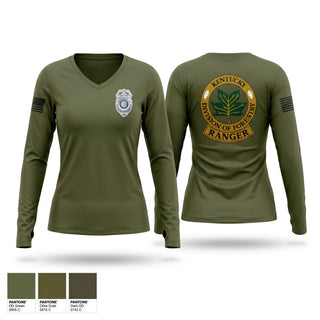 Womens Long Sleeve Vneck Shirt, Kentucky division of forestry, Fire Department, Teamtime, Team time, sublimation, custom sports apparel, team uniforms, spirit wear, spiritwear, sports uniforms, custom shirts, team store, custom team store, fundraiser sports, apparel fundraiser