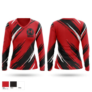 Womens Long Sleeve Vneck Shirt, Honor MMA, , Teamtime, Team time, sublimation, custom sports apparel, team uniforms, spirit wear, spiritwear, sports uniforms, custom shirts, team store, custom team store, fundraiser sports, apparel fundraiser