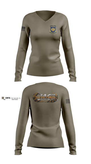 Womens Long Sleeve Vneck Shirt, TJAGCLS, Army, Teamtime, Team time, sublimation, custom sports apparel, team uniforms, spirit wear, spiritwear, sports uniforms, custom shirts, team store, custom team store, fundraiser sports, apparel fundraiser