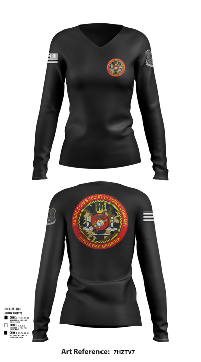 Marine Corps Security Forces Battalion 39264653 Women's Long Sleeve V-neck Shirt - 101