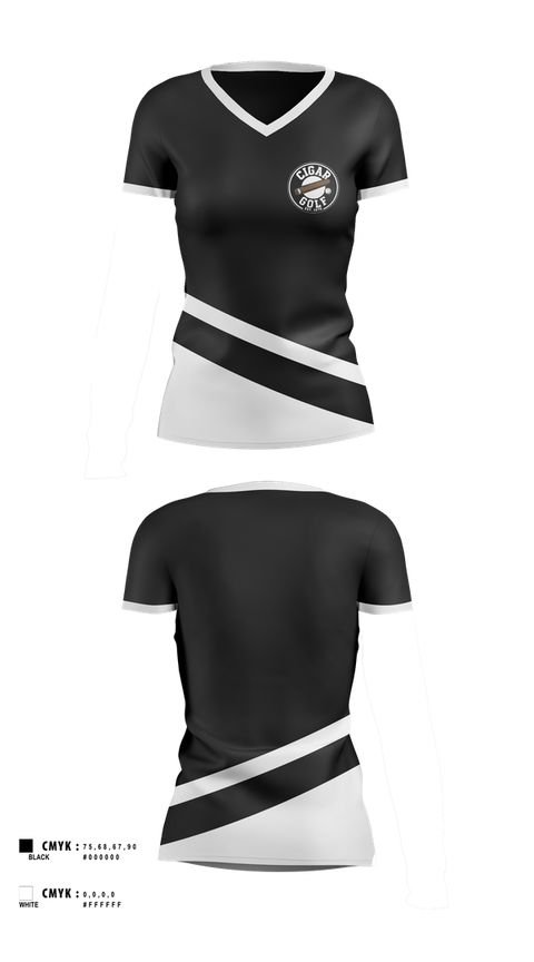 Womens Short Sleeve Vneck Shirt, CIGAR GOLFCIGAR GOLF, Golf, Teamtime, Team time, sublimation, custom sports apparel, team uniforms, spirit wear, spiritwear, sports uniforms, custom shirts, team store, custom team store, fundraiser sports, apparel fundraiser