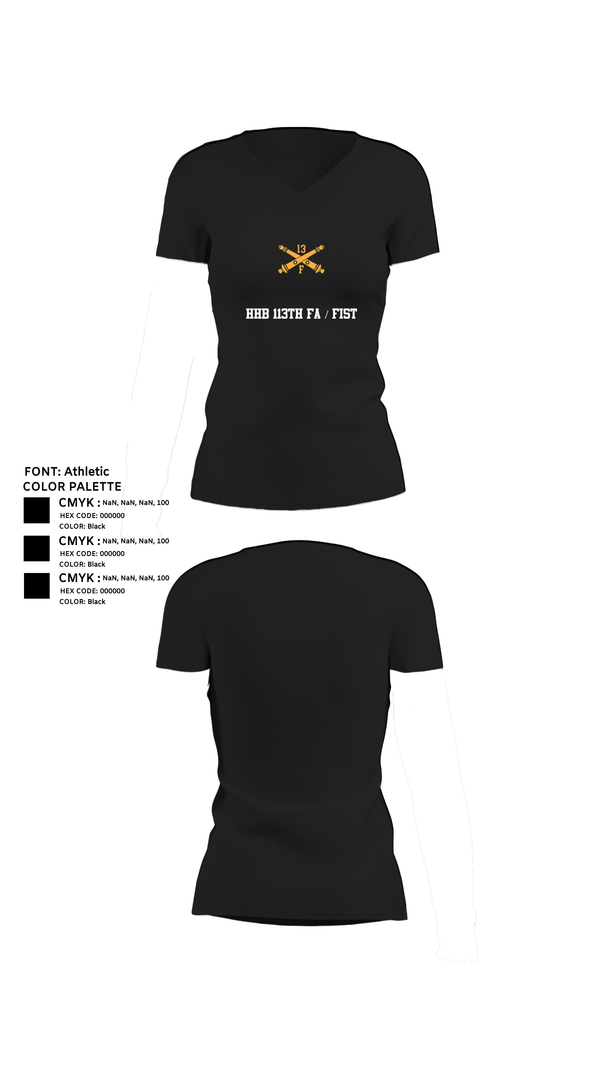 Womens Short Sleeve Vneck Shirt, HHB 113th FA / FIST, , Teamtime, Team time, sublimation, custom sports apparel, team uniforms, spirit wear, spiritwear, sports uniforms, custom shirts, team store, custom team store, fundraiser sports, apparel fundraiser