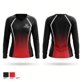 Womens Long Sleeve Vneck Shirt, FBC Jackson, Police, Teamtime, Team time, sublimation, custom sports apparel, team uniforms, spirit wear, spiritwear, sports uniforms, custom shirts, team store, custom team store, fundraiser sports, apparel fundraiser