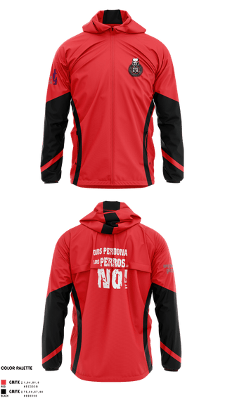 Windbreaker, PERROS DEL MAL FC, Men's Soccer, Teamtime, Team time, sublimation, custom sports apparel, team uniforms, spirit wear, spiritwear, sports uniforms, custom shirts, team store, custom team store, fundraiser sports, apparel fundraiser