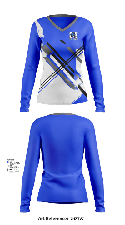 Mifflin Punchers Band 46998684 Women's Long Sleeve V-neck Shirt - 51