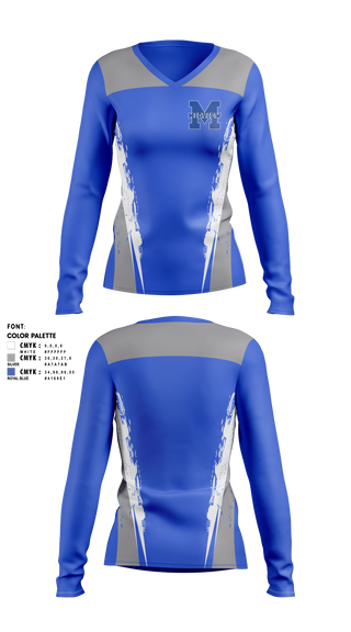 Womens Long Sleeve Vneck Shirt, Midview Middies, Cheer, Teamtime, Team time, sublimation, custom sports apparel, team uniforms, spirit wear, spiritwear, sports uniforms, custom shirts, team store, custom team store, fundraiser sports, apparel fundraiser