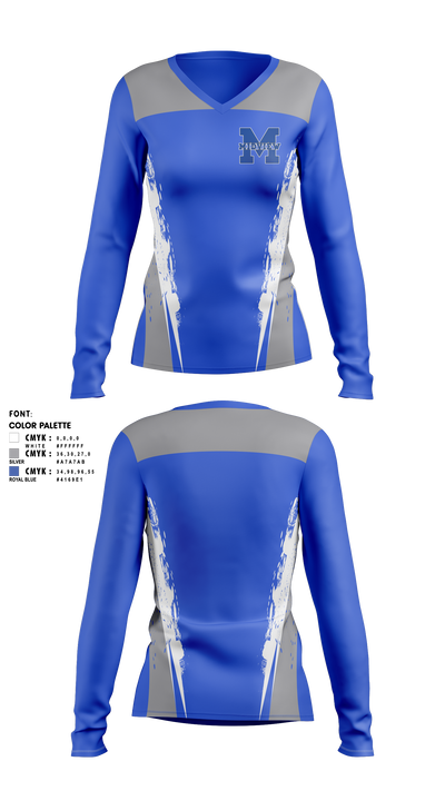Midview Middies Women's Long Sleeve V-neck Shirt - 1