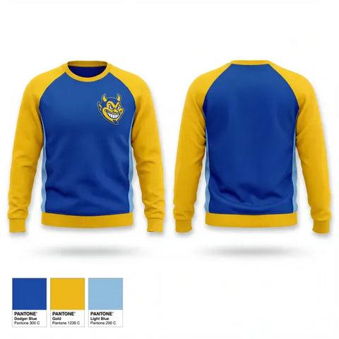 Crew Neck Sweatshirt, Falkville Blue Devils, Baseball, Teamtime, Team time, sublimation, custom sports apparel, team uniforms, spirit wear, spiritwear, sports uniforms, custom shirts, team store, custom team store, fundraiser sports, apparel fundraiser