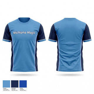 Soft Poly Tee Cotton Like Feel, Michiana Magic, Baseball, Teamtime, Team time, sublimation, custom sports apparel, team uniforms, spirit wear, spiritwear, sports uniforms, custom shirts, team store, custom team store, fundraiser sports, apparel fundraiser