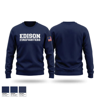 Crew Neck Sweatshirt, Edison Firefighters, Fire Department, Teamtime, Team time, sublimation, custom sports apparel, team uniforms, spirit wear, spiritwear, sports uniforms, custom shirts, team store, custom team store, fundraiser sports, apparel fundraiser