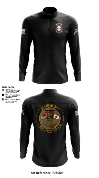 Quarter Zip Jacket, 247TH Military Police Detachment, Army, Teamtime, Team time, sublimation, custom sports apparel, team uniforms, spirit wear, spiritwear, sports uniforms, custom shirts, team store, custom team store, fundraiser sports, apparel fundraiser