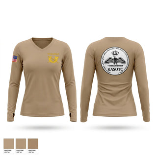 Womens Long Sleeve Vneck Shirt, 36TH Infantry Division OSJA, Army, Teamtime, Team time, sublimation, custom sports apparel, team uniforms, spirit wear, spiritwear, sports uniforms, custom shirts, team store, custom team store, fundraiser sports, apparel fundraiser
