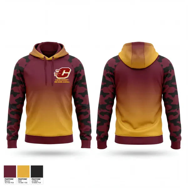 Hoodie, Clinton Community High School Baseball, Baseball, Teamtime, Team time, sublimation, custom sports apparel, team uniforms, spirit wear, spiritwear, sports uniforms, custom shirts, team store, custom team store, fundraiser sports, apparel fundraiser