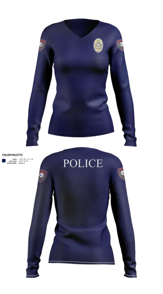Womens Long Sleeve Vneck Shirt, LACY LAKEVIEW POLICE, Police, Teamtime, Team time, sublimation, custom sports apparel, team uniforms, spirit wear, spiritwear, sports uniforms, custom shirts, team store, custom team store, fundraiser sports, apparel fundraiser