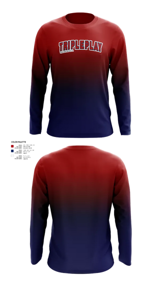 Long Sleeve Performance Shirt, TRIPLEPLAY, Baseball, Teamtime, Team time, sublimation, custom sports apparel, team uniforms, spirit wear, spiritwear, sports uniforms, custom shirts, team store, custom team store, fundraiser sports, apparel fundraiser
