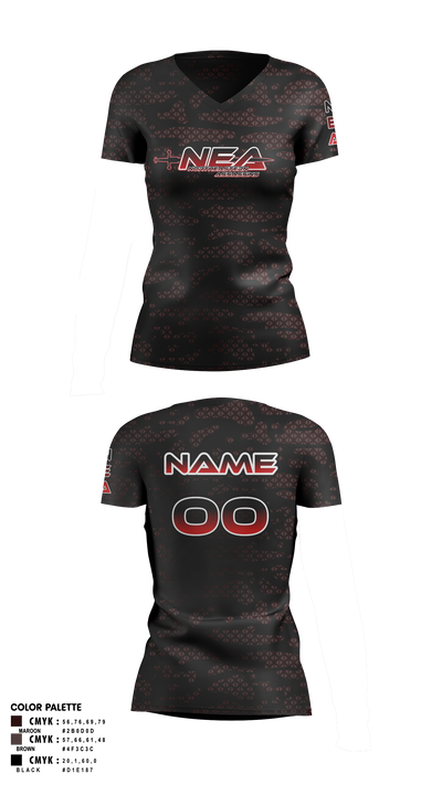Northeastern Assassins Women's Short Sleeve V-neck Shirt - 3