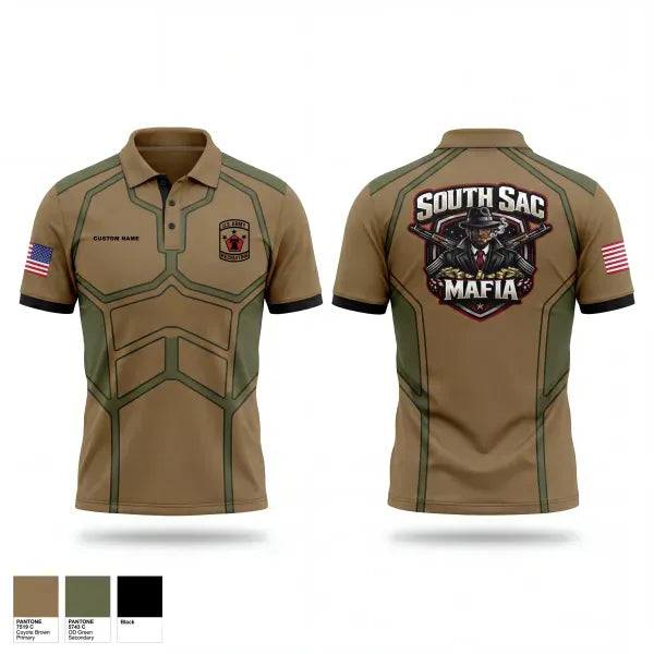 Short Sleeve Performance Polo, SAC SOUTH, Army, Teamtime, Team time, sublimation, custom sports apparel, team uniforms, spirit wear, spiritwear, sports uniforms, custom shirts, team store, custom team store, fundraiser sports, apparel fundraiser