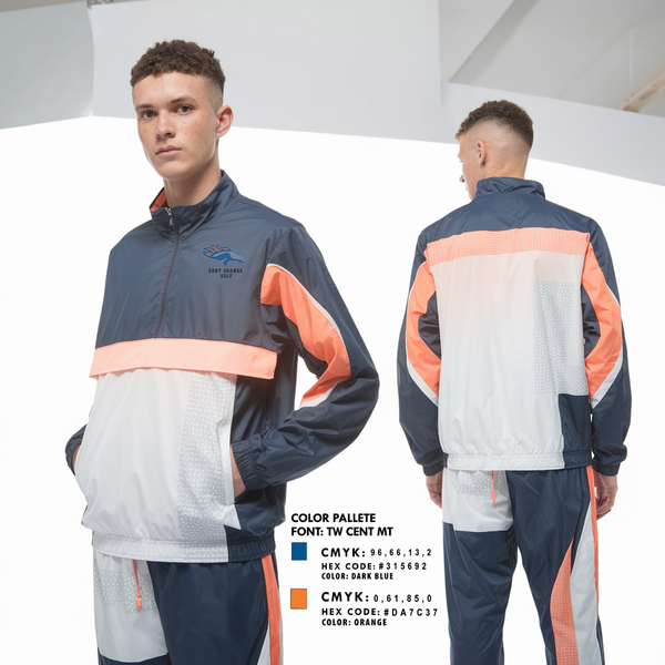 Windbreaker, SUNY Orange Golf, Golf, Teamtime, Team time, sublimation, custom sports apparel, team uniforms, spirit wear, spiritwear, sports uniforms, custom shirts, team store, custom team store, fundraiser sports, apparel fundraiser