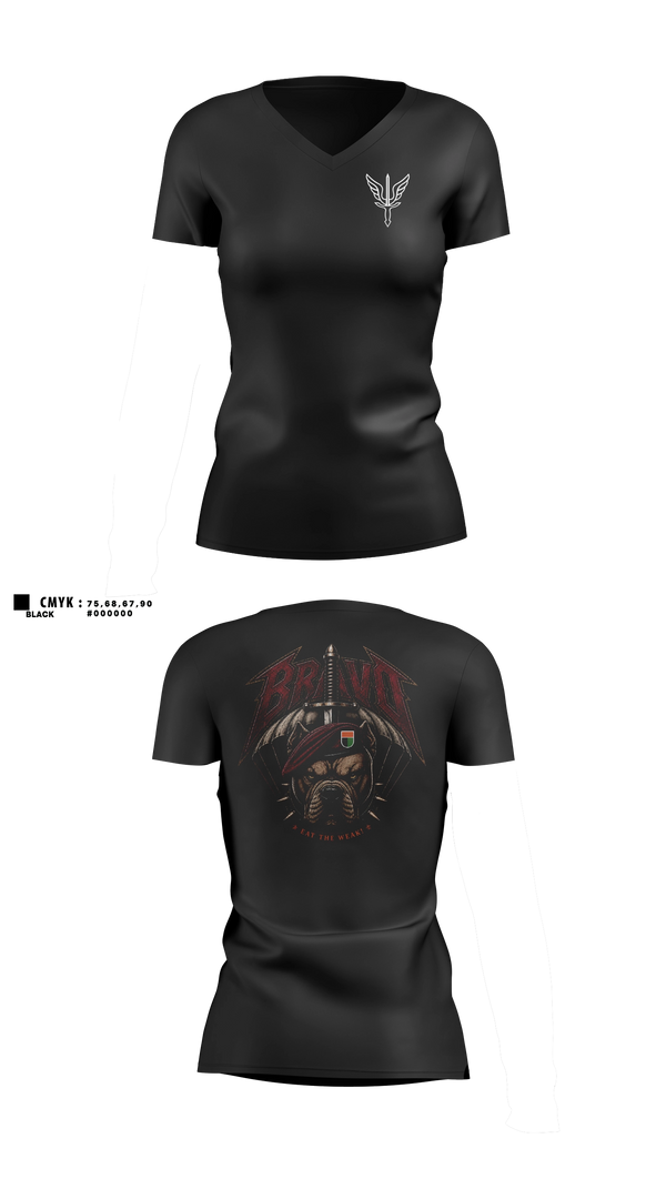 Womens Short Sleeve Vneck Shirt, B. CO, 112th SIG BN, Army, Teamtime, Team time, sublimation, custom sports apparel, team uniforms, spirit wear, spiritwear, sports uniforms, custom shirts, team store, custom team store, fundraiser sports, apparel fundraiser