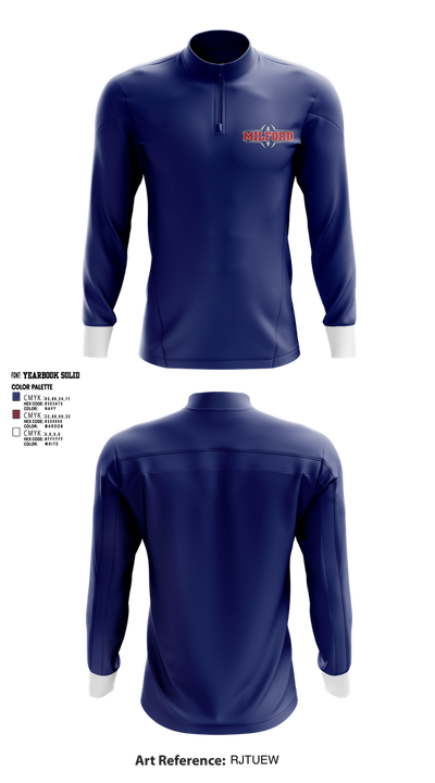 Milford Eagles Pop Warner Football and Cheer 85500081 Quarter Zip Jacket - 5