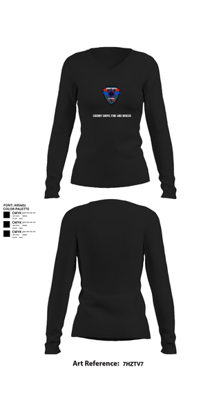 Womens Long Sleeve Vneck Shirt, Cherry Grove Fire and Rescue, , Teamtime, Team time, sublimation, custom sports apparel, team uniforms, spirit wear, spiritwear, sports uniforms, custom shirts, team store, custom team store, fundraiser sports, apparel fundraiser