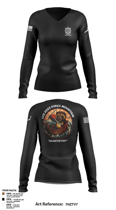 LCU 2025 kings mountain Women's Long Sleeve V-neck Shirt - 6