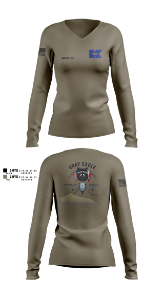 Womens Long Sleeve Vneck Shirt, E/501st AVMX, Army, Teamtime, Team time, sublimation, custom sports apparel, team uniforms, spirit wear, spiritwear, sports uniforms, custom shirts, team store, custom team store, fundraiser sports, apparel fundraiser